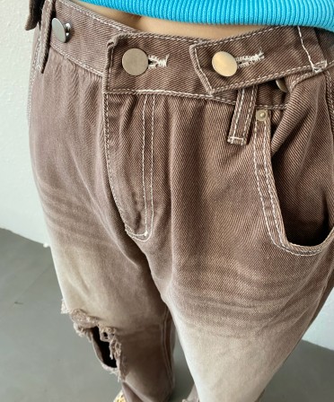 Sand Wash Destroyed Jeans #250415